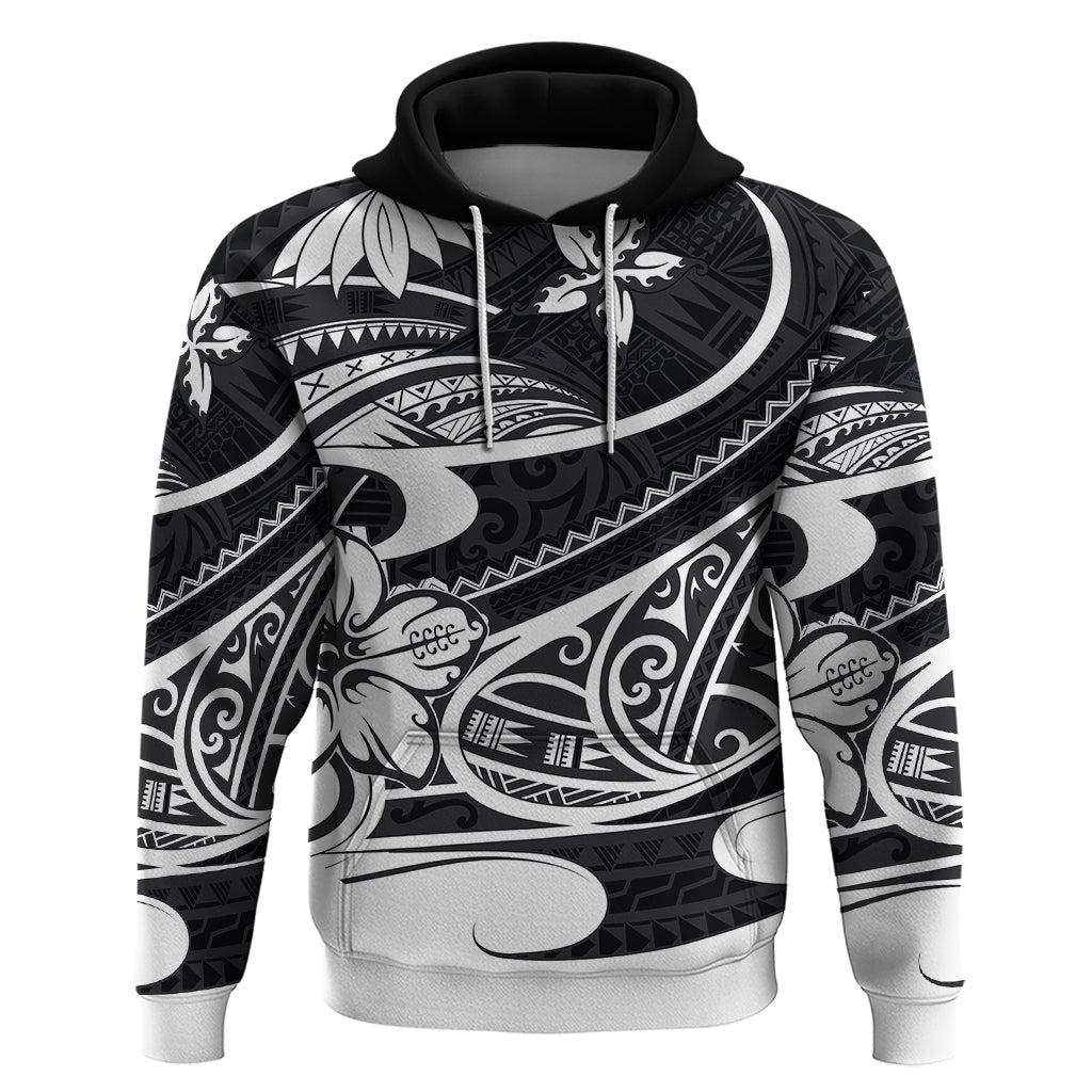 Polynesian Tribal Hoodie Black LT6 - Wonder Print Shop