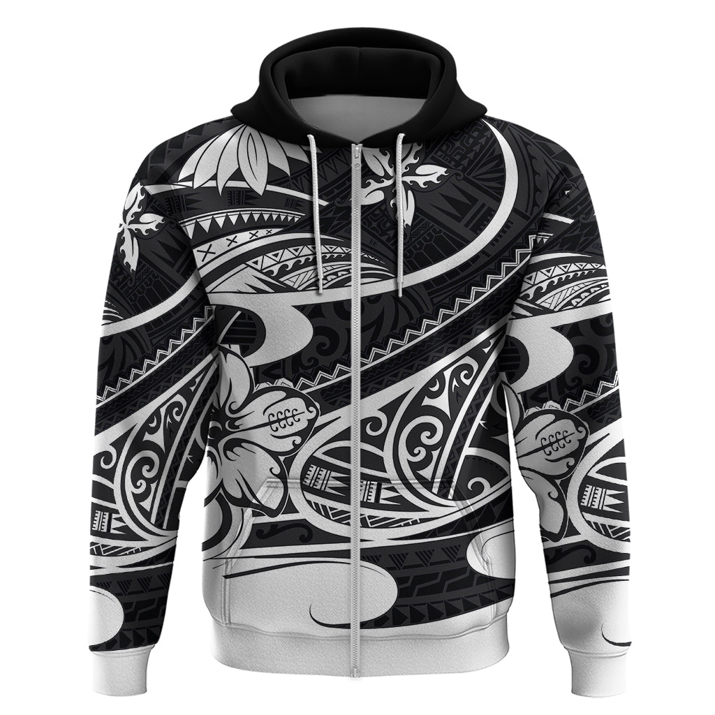 Polynesian Tribal Hoodie Black LT6 - Wonder Print Shop