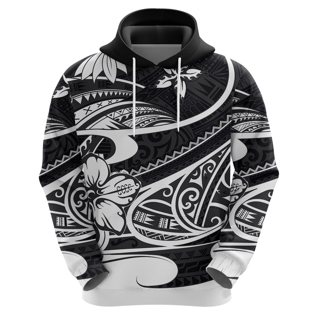 Polynesian Tribal Hoodie Black LT6 - Wonder Print Shop
