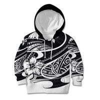Polynesian Tribal Kid Hoodie Black LT6 - Wonder Print Shop