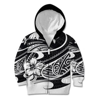 Polynesian Tribal Kid Hoodie Black LT6 - Wonder Print Shop
