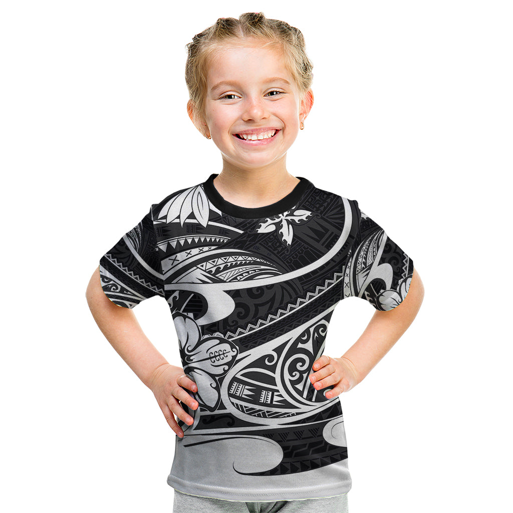 Polynesian Tribal Kid T Shirt Black LT6 - Wonder Print Shop