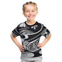 Polynesian Tribal Kid T Shirt Black LT6 - Wonder Print Shop