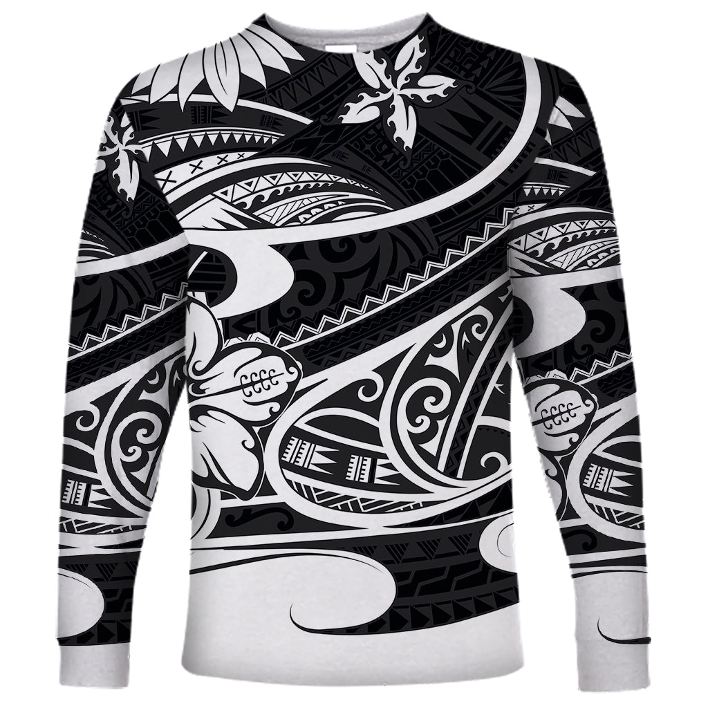 Polynesian Tribal Long Sleeve Shirt Black LT6 - Wonder Print Shop