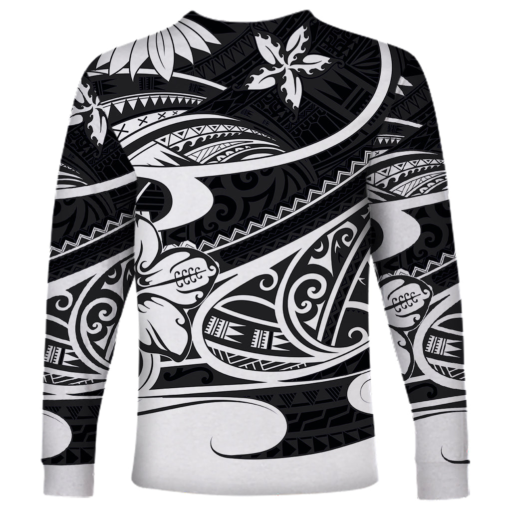 Polynesian Tribal Long Sleeve Shirt Black LT6 - Wonder Print Shop