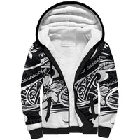 Polynesian Tribal Sherpa Hoodie Black LT6 - Wonder Print Shop