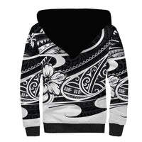 Polynesian Tribal Sherpa Hoodie Black LT6 - Wonder Print Shop