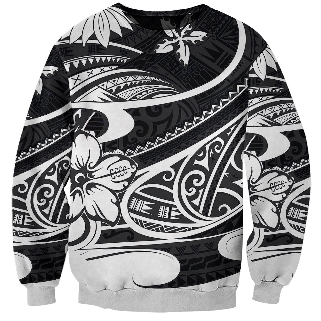 Polynesian Tribal Sweatshirt Black LT6 - Wonder Print Shop