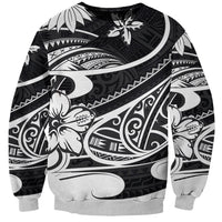 Polynesian Tribal Sweatshirt Black LT6 - Wonder Print Shop