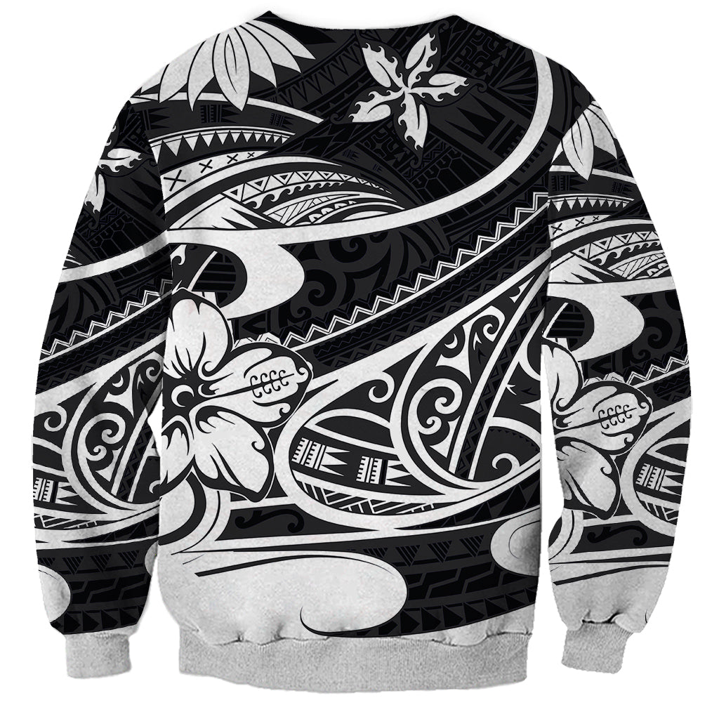 Polynesian Tribal Sweatshirt Black LT6 - Wonder Print Shop