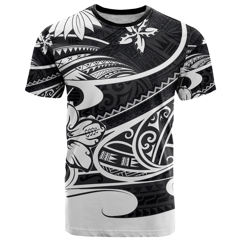Polynesian Tribal T Shirt Black LT6 - Wonder Print Shop