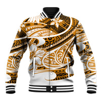 Polynesian Tribal Baseball Jacket Gold LT6 - Wonder Print Shop