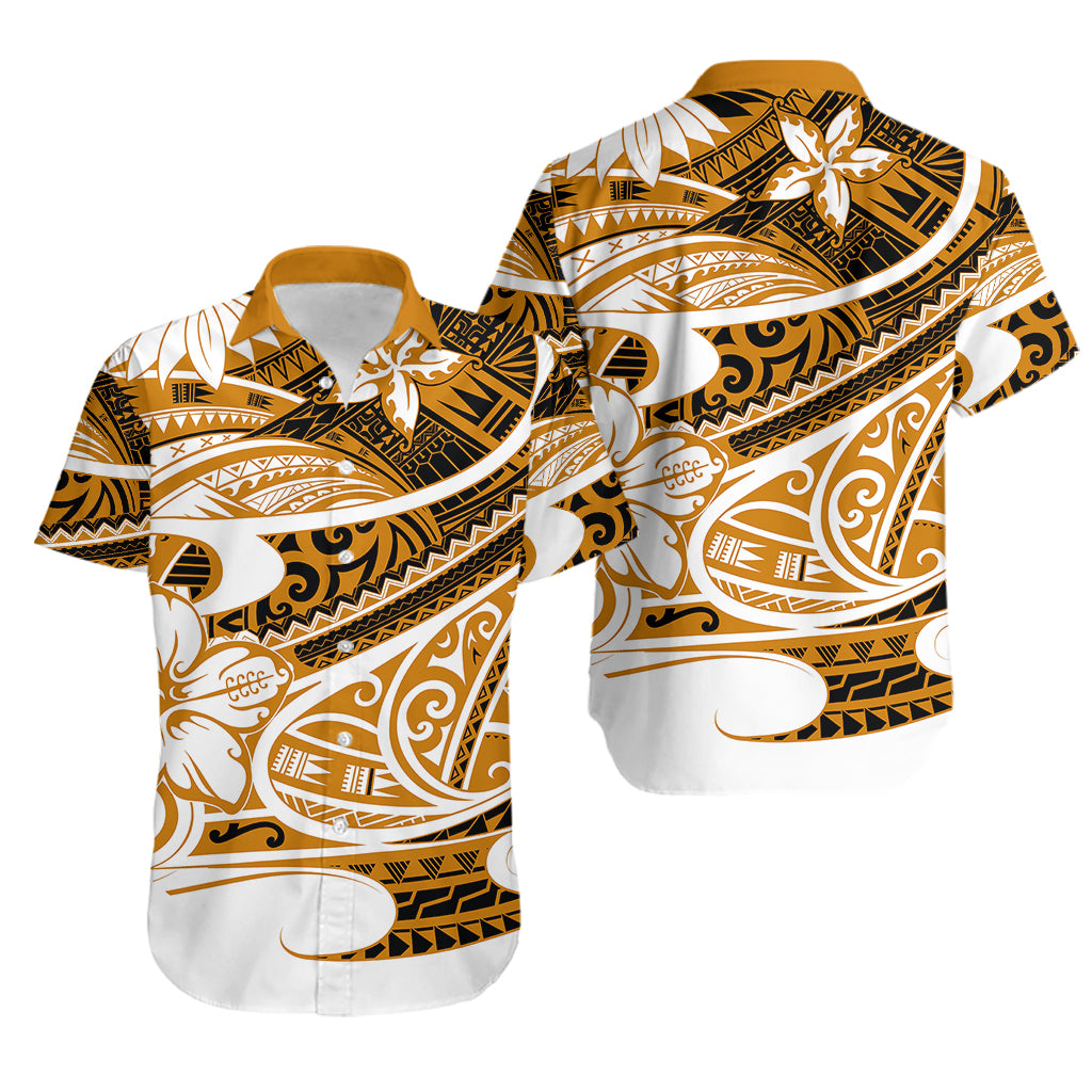 Polynesian Tribal Hawaiian Shirt Gold LT6 - Wonder Print Shop