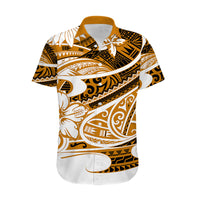 Polynesian Tribal Hawaiian Shirt Gold LT6 - Wonder Print Shop