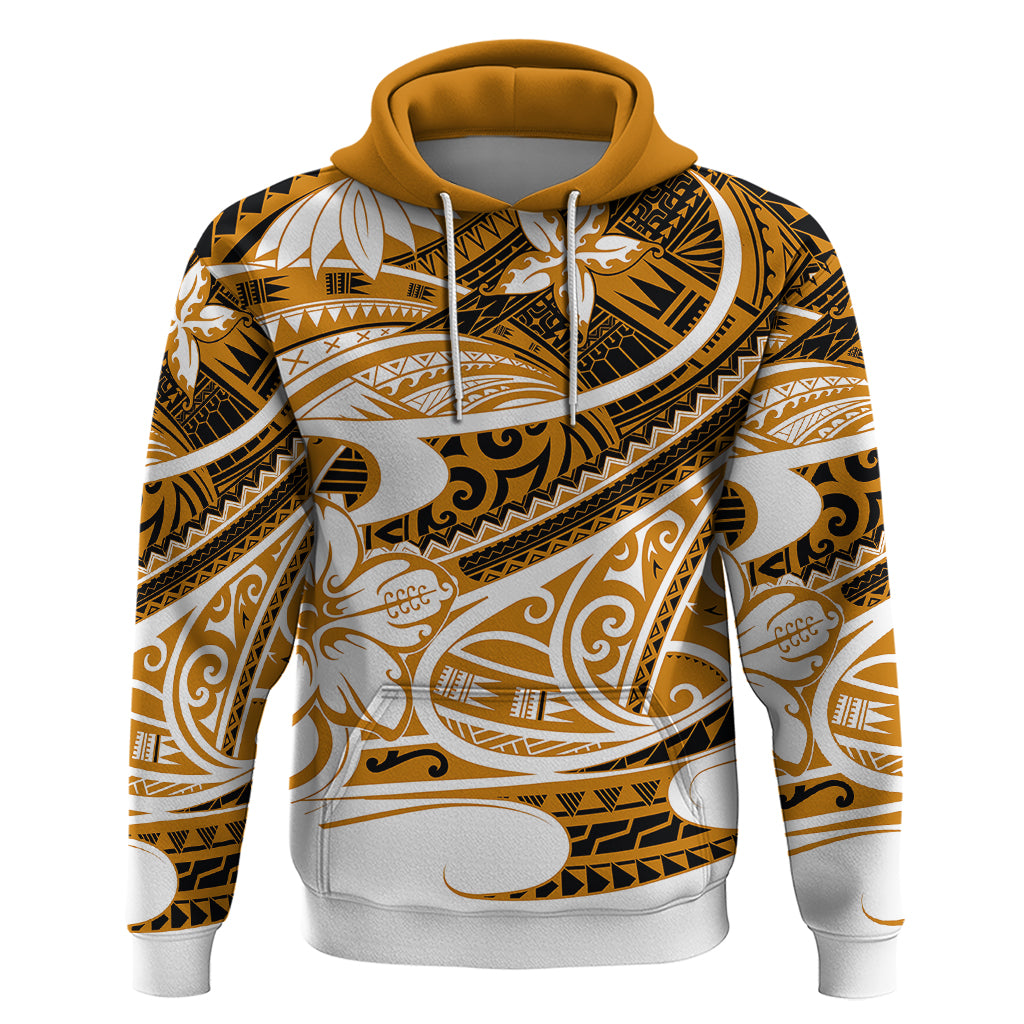 Polynesian Tribal Hoodie Gold LT6 - Wonder Print Shop