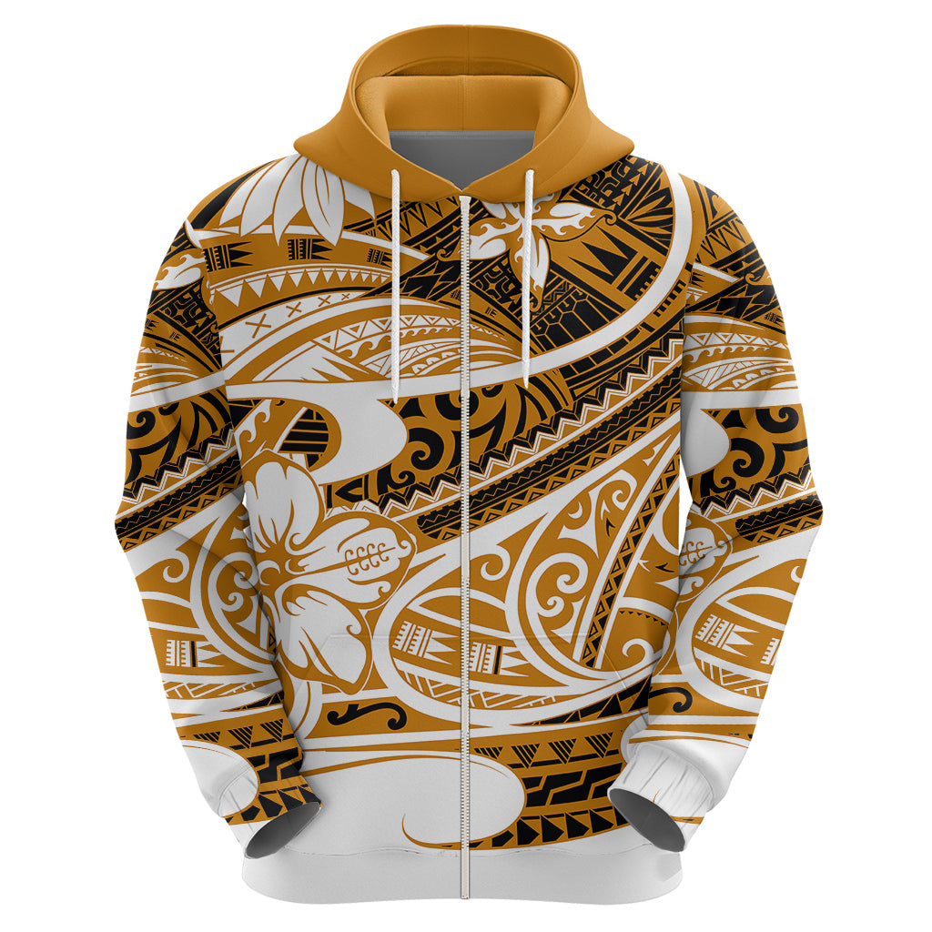 Polynesian Tribal Hoodie Gold LT6 - Wonder Print Shop
