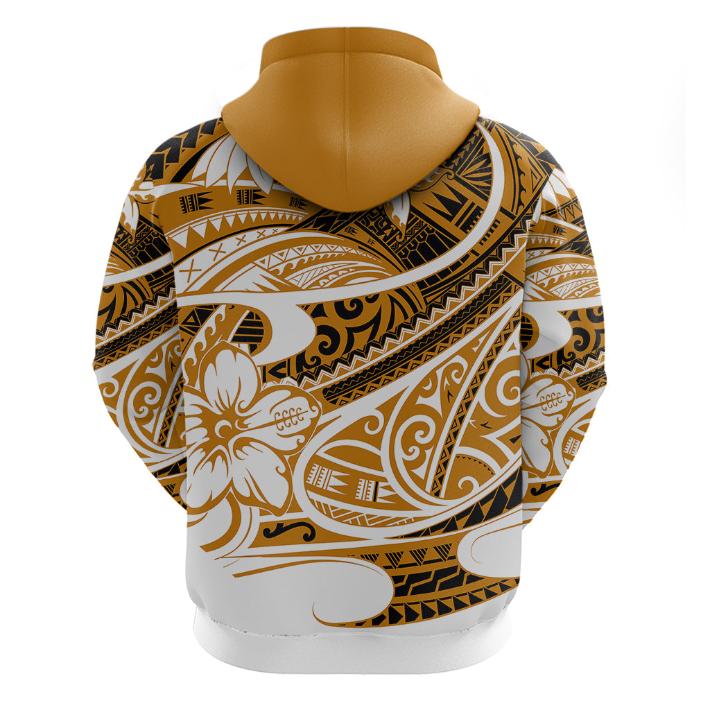 Polynesian Tribal Hoodie Gold LT6 - Wonder Print Shop