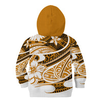 Polynesian Tribal Kid Hoodie Gold LT6 - Wonder Print Shop