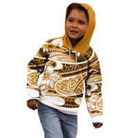 Polynesian Tribal Kid Hoodie Gold LT6 - Wonder Print Shop