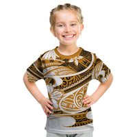 Polynesian Tribal Kid T Shirt Gold LT6 - Wonder Print Shop
