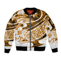 Polynesian Tribal Sleeve Zip Bomber Jacket Gold LT6 - Wonder Print Shop