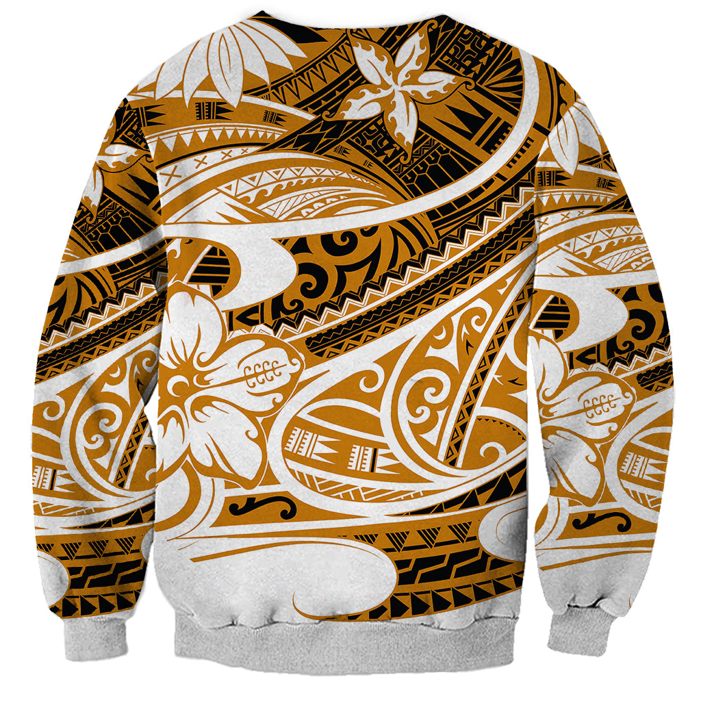 Polynesian Tribal Sweatshirt Gold LT6 - Wonder Print Shop