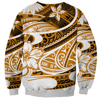 Polynesian Tribal Sweatshirt Gold LT6 - Wonder Print Shop