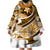 Polynesian Tribal Wearable Blanket Hoodie Gold LT6 - Wonder Print Shop