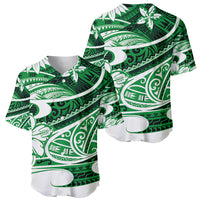 Polynesian Tribal Baseball Jersey Green LT6 - Wonder Print Shop