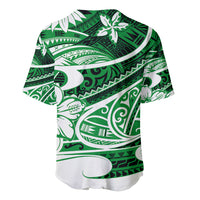 Polynesian Tribal Baseball Jersey Green LT6 - Wonder Print Shop