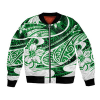 Polynesian Tribal Bomber Jacket Green LT6 - Wonder Print Shop