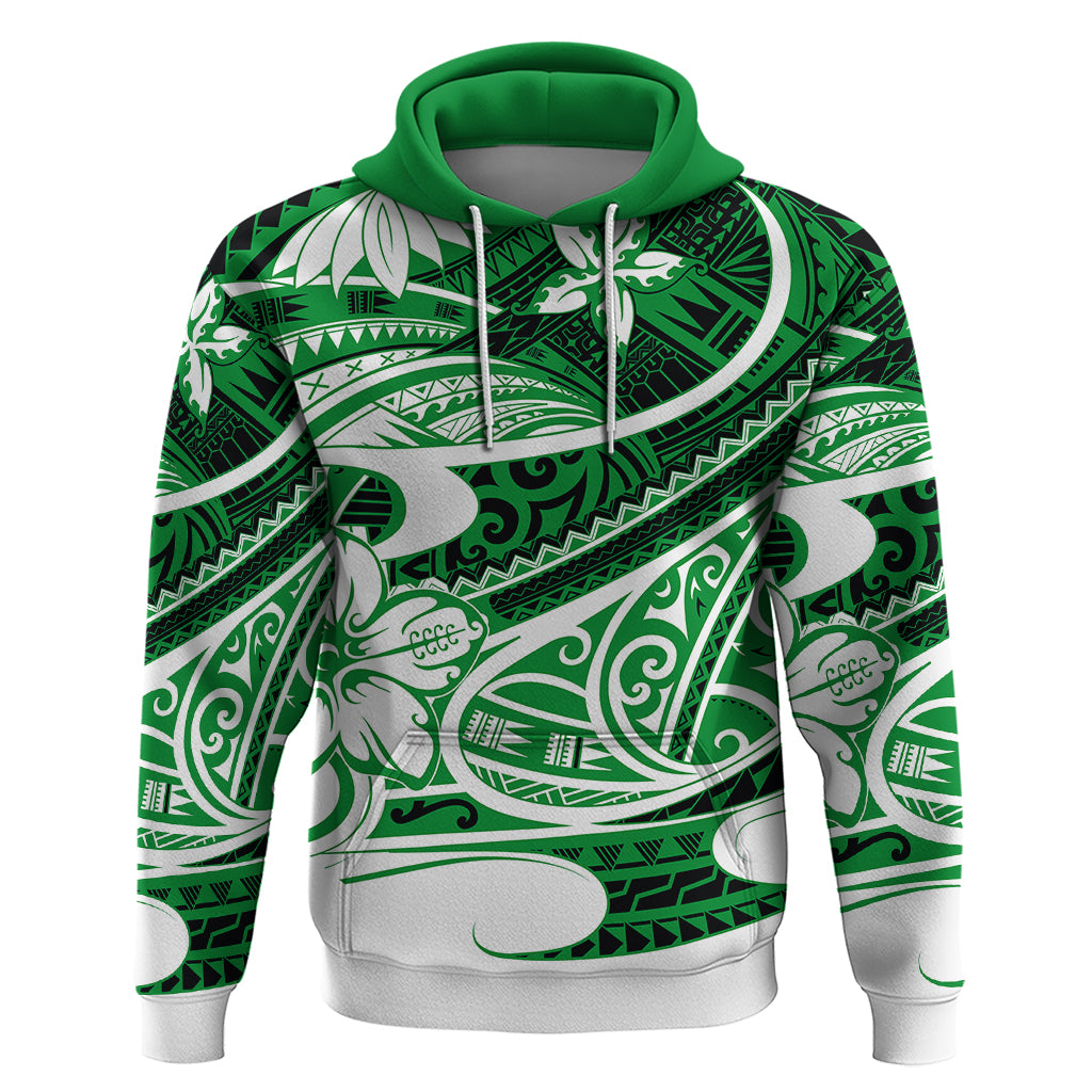 Polynesian Tribal Hoodie Green LT6 - Wonder Print Shop