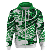 Polynesian Tribal Hoodie Green LT6 - Wonder Print Shop