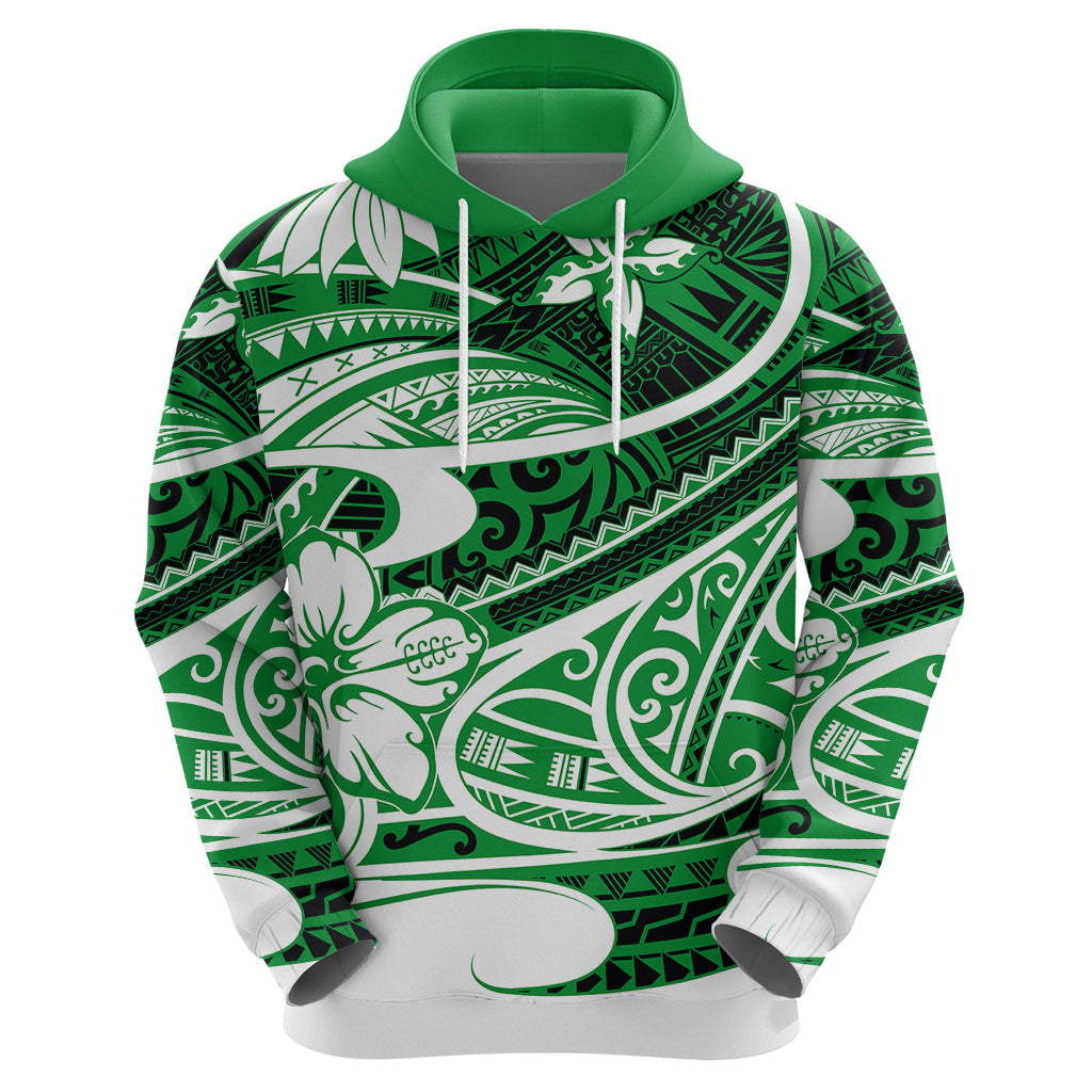 Polynesian Tribal Hoodie Green LT6 - Wonder Print Shop