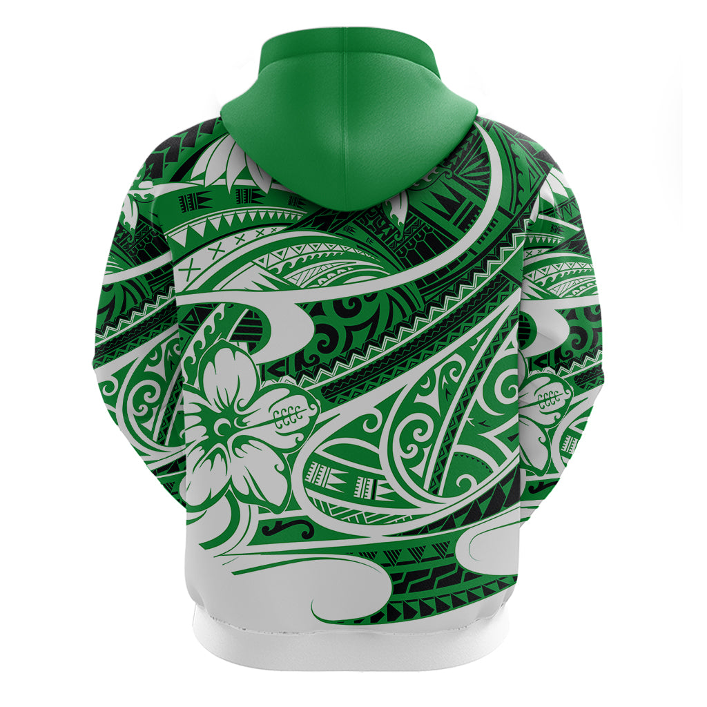 Polynesian Tribal Hoodie Green LT6 - Wonder Print Shop