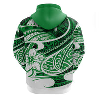 Polynesian Tribal Hoodie Green LT6 - Wonder Print Shop
