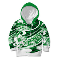 Polynesian Tribal Kid Hoodie Green LT6 - Wonder Print Shop