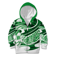 Polynesian Tribal Kid Hoodie Green LT6 - Wonder Print Shop
