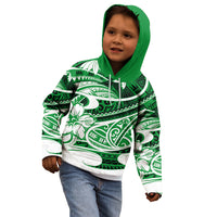 Polynesian Tribal Kid Hoodie Green LT6 - Wonder Print Shop