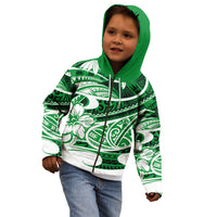 Polynesian Tribal Kid Hoodie Green LT6 - Wonder Print Shop