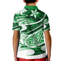 Polynesian Tribal Polo Shirt for Kid Green LT6 - Wonder Print Shop