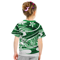 Polynesian Tribal Kid T Shirt Green LT6 - Wonder Print Shop