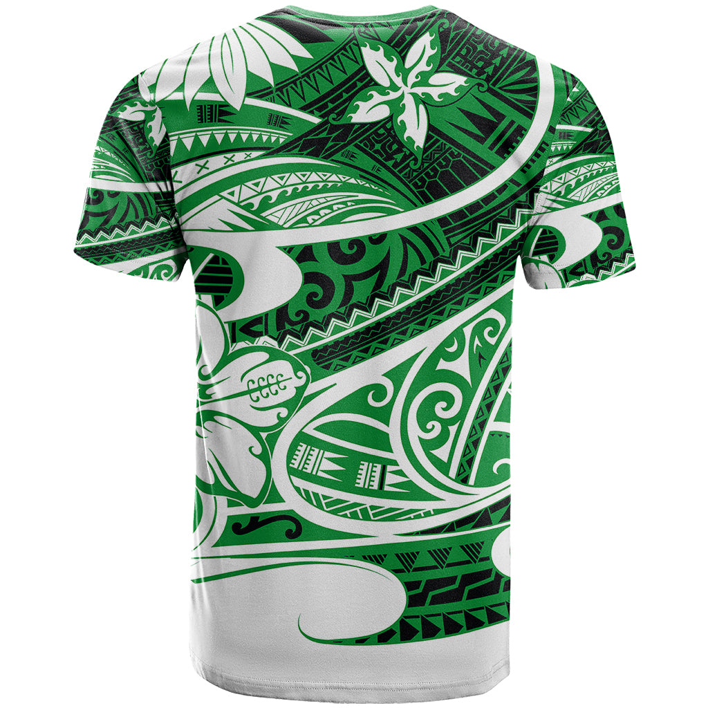 Polynesian Tribal T Shirt Green LT6 - Wonder Print Shop