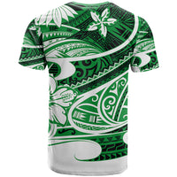 Polynesian Tribal T Shirt Green LT6 - Wonder Print Shop