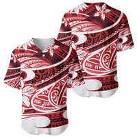 Polynesian Tribal Baseball Jersey Red LT6 - Wonder Print Shop