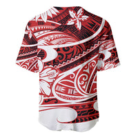 Polynesian Tribal Baseball Jersey Red LT6 - Wonder Print Shop