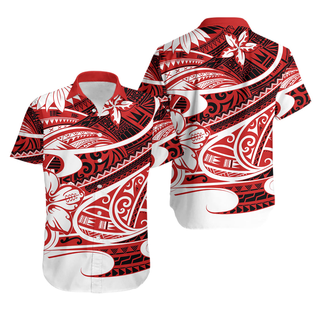 Polynesian Tribal Hawaiian Shirt Red LT6 - Wonder Print Shop
