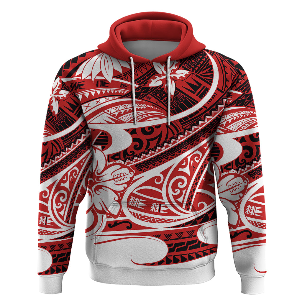 Polynesian Tribal Hoodie Red LT6 - Wonder Print Shop