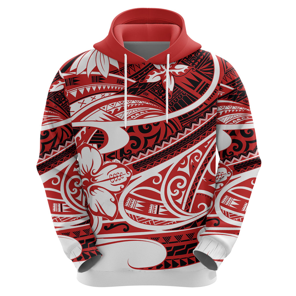 Polynesian Tribal Hoodie Red LT6 - Wonder Print Shop