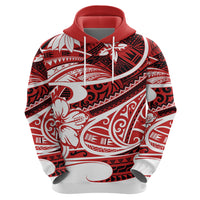 Polynesian Tribal Hoodie Red LT6 - Wonder Print Shop